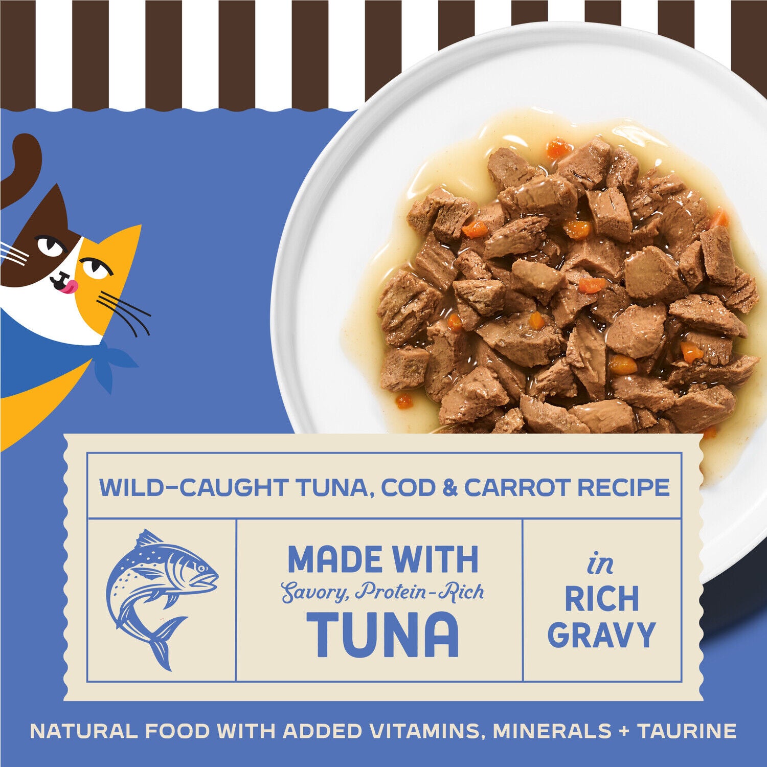 Merrick Purrfect Bistro Wild Caught Tuna, Cod And Carrot Recipe Wet Adult Cat Food In Gravy, 3-Oz. - 24 Pack