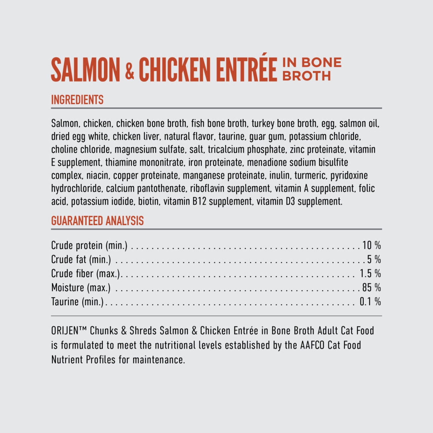 Orijen Chunks & Shreds Wet Cat Food, Salmon & Chicken Entree, 3-Oz Pack Of 12