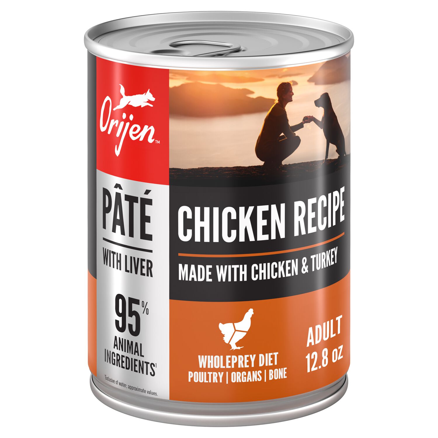 Orijen Pate Wet Dog Food, Chicken Recipe With Liver, 12-Pack Of 12.8-Oz Cans
