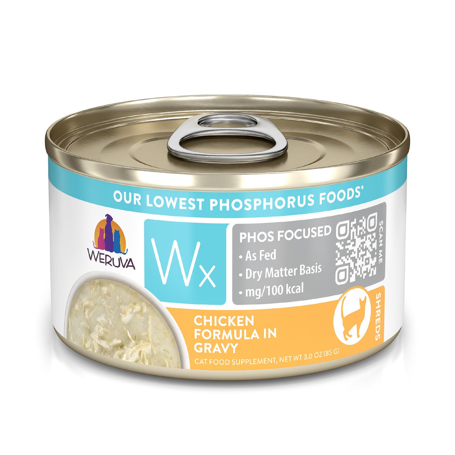 Weruva Wx Phos Focused Chicken & Tilapia Formula In Gravy Wet Cat Food, 3-Oz Can Pack Of 12