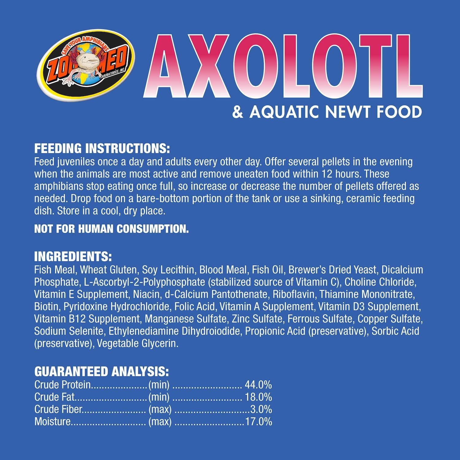 Zoo Med Axolotl & Aquatic Newt Food, 2 Oz