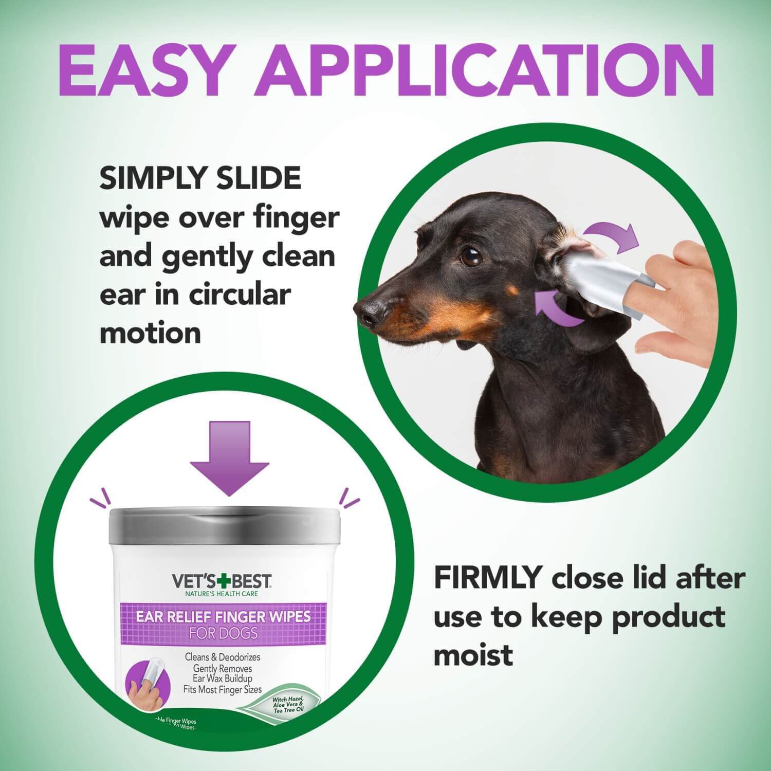 Vet's Best Ear Relief Finger Wipes For Dogs, 50 Ct