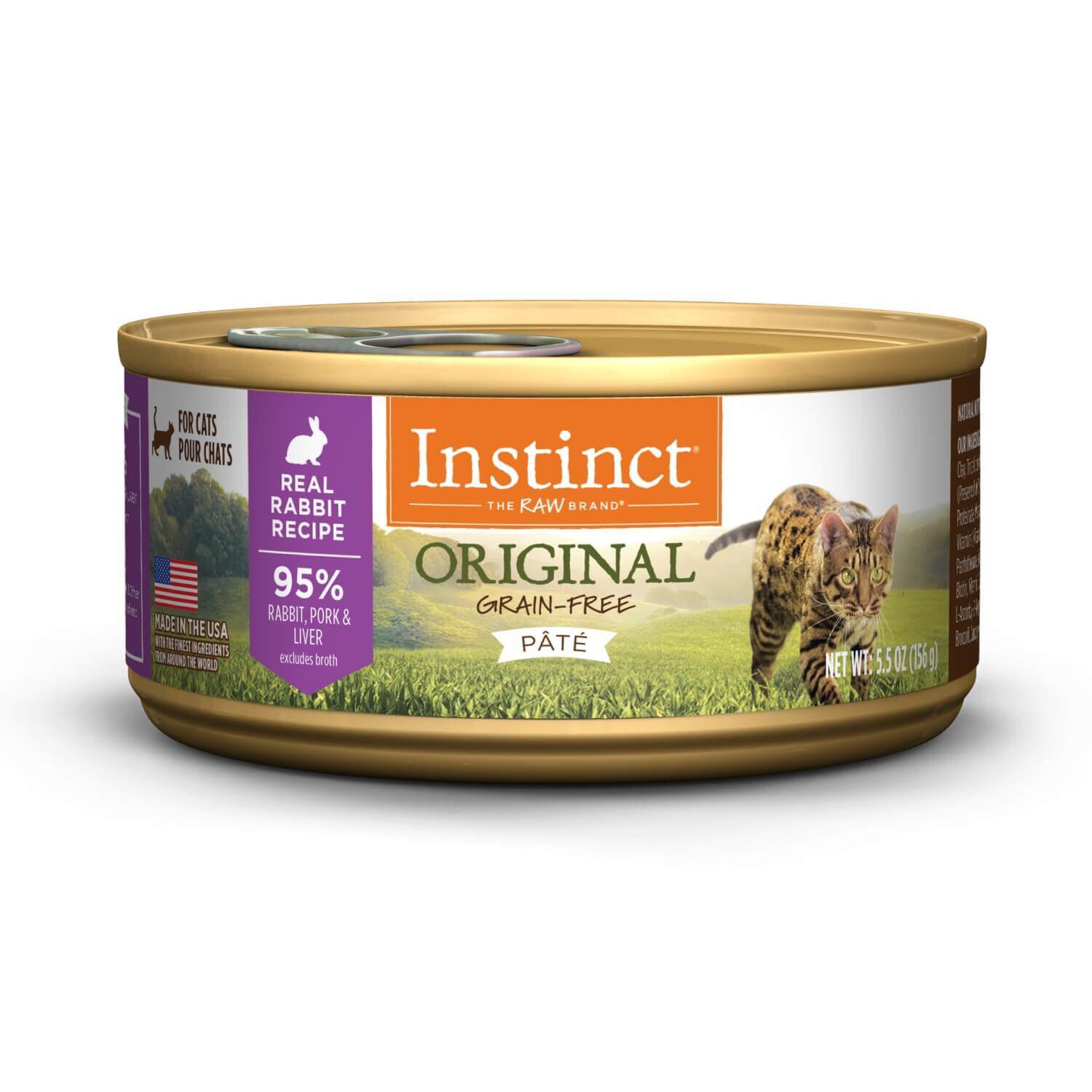 Instinct Original Grain-Free Real Rabbit Recipe Pate Wet Cat Food 5.5oz ...