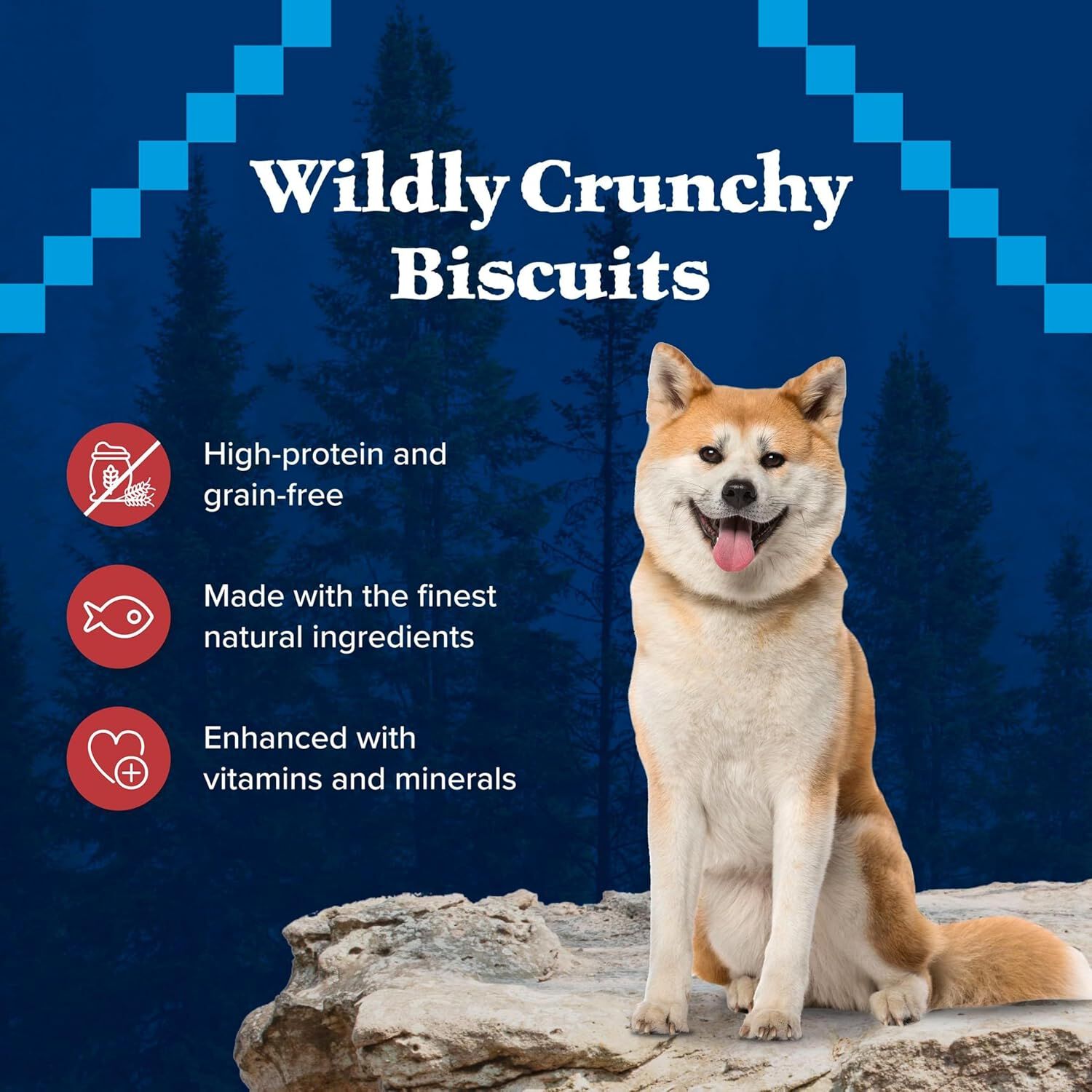 Blue Buffalo Wilderness Trail Treats Grain-Free Biscuits Salmon Recipe Dog Treats, 10-Oz Bag