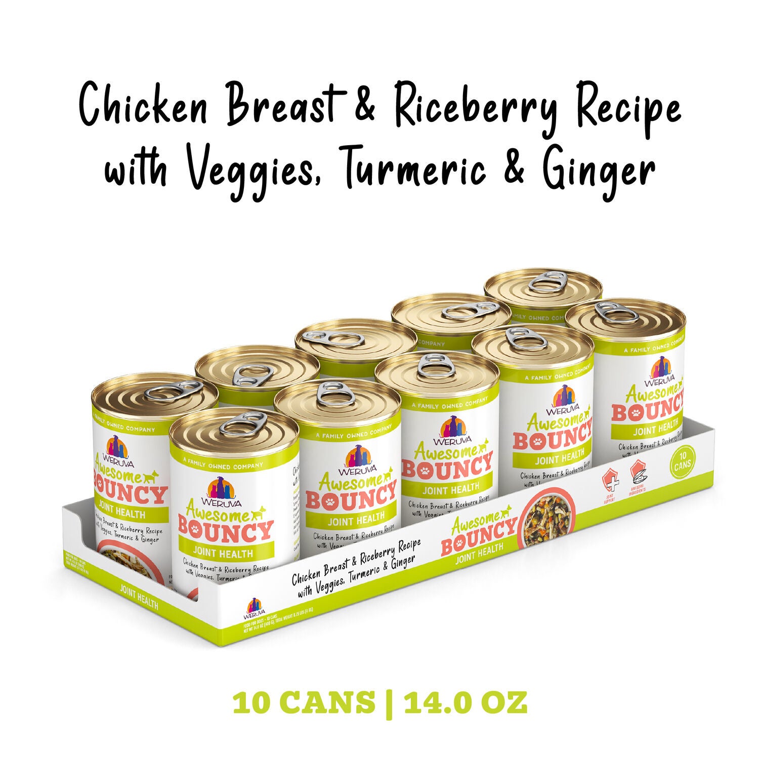 Weruva Awesome Bouncy Chicken Breast And Riceberry Recipe With Veggies, Turmeric And Ginger Wet Dog Food, 6-Oz Pack Of 8