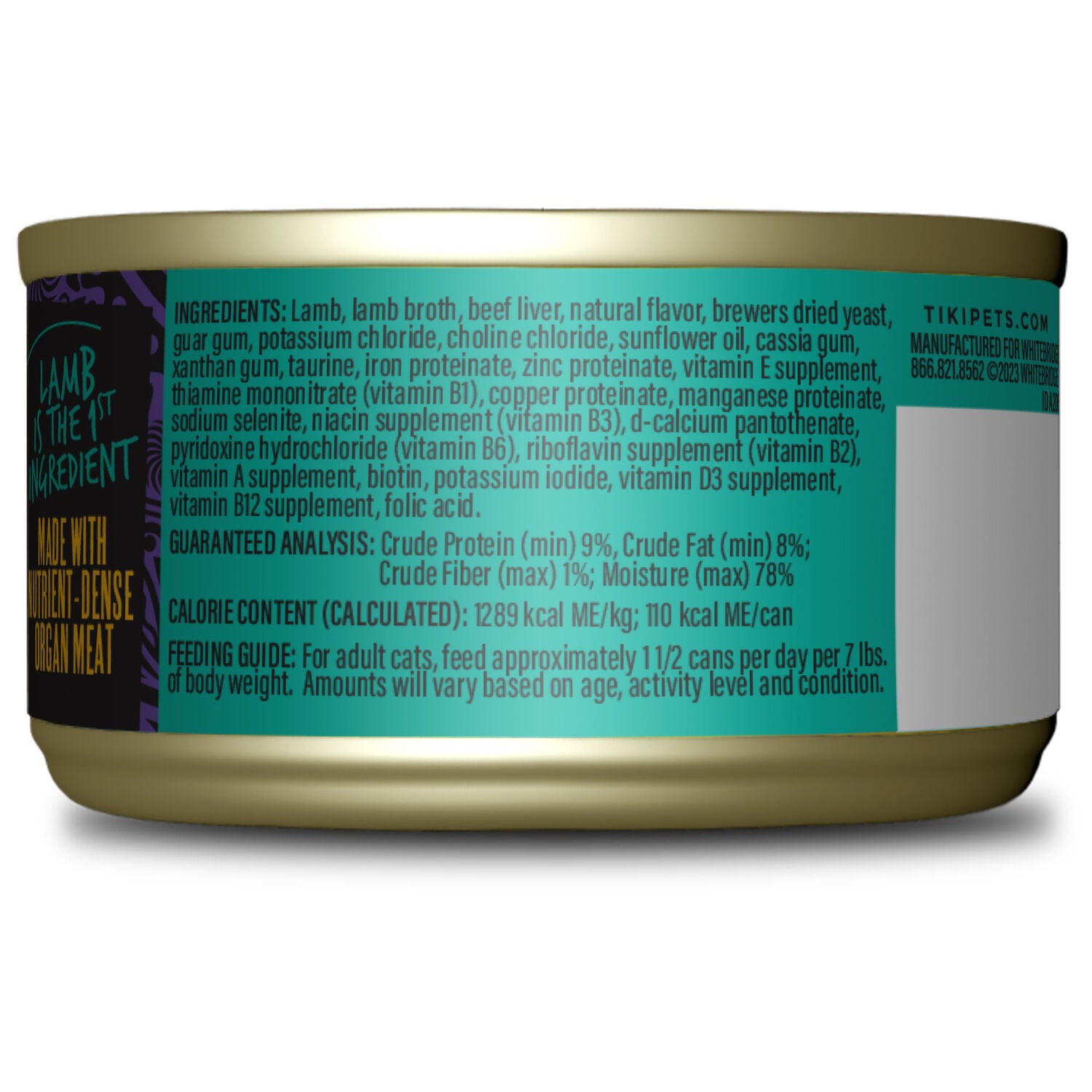 Tiki Cat After Dark Pate Wet Cat Food Lamb & Beef Liver 3-Oz. Can