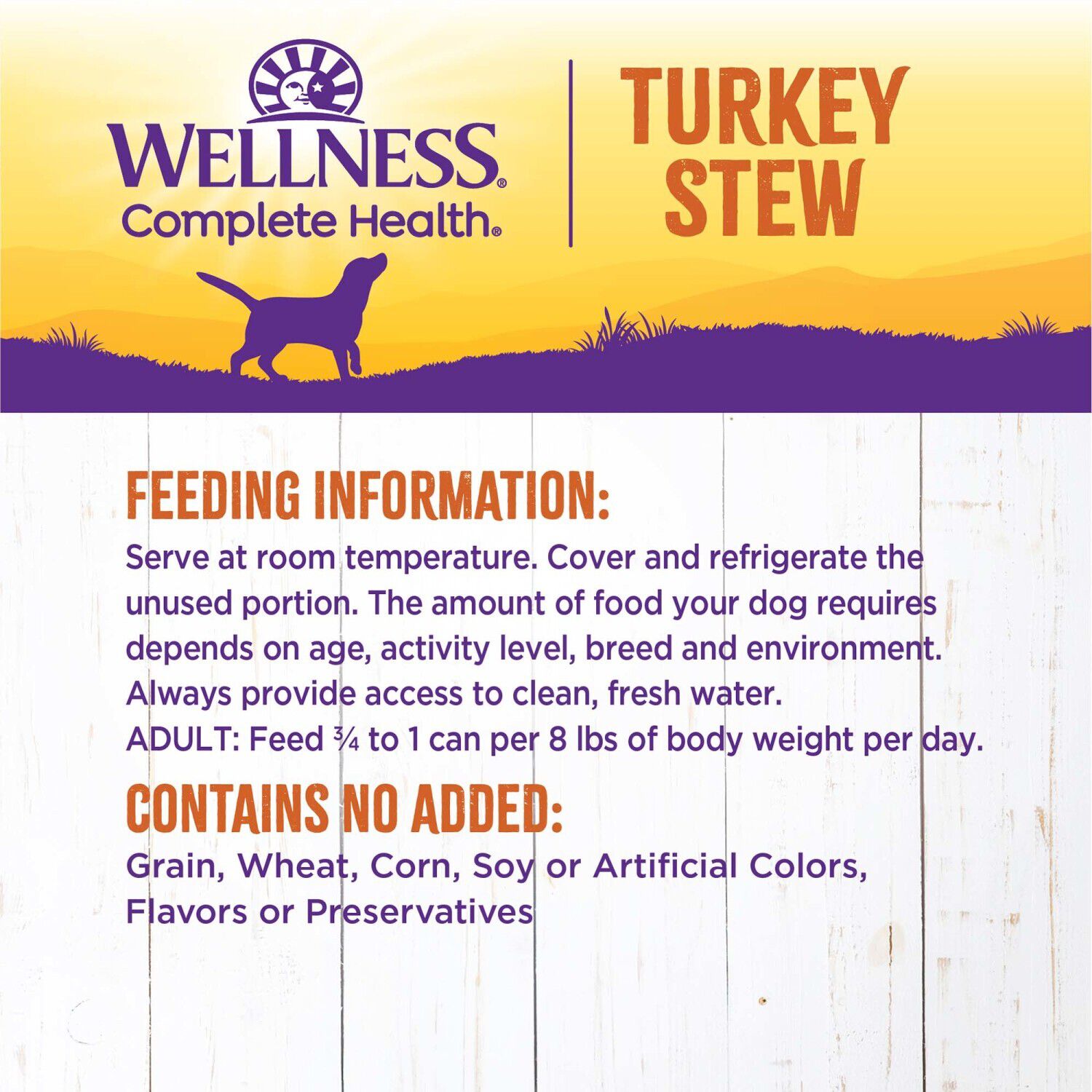 Wellness Complete Health Canned Wet Dog Food, Turkey Stew, 12.5-Ounce Can