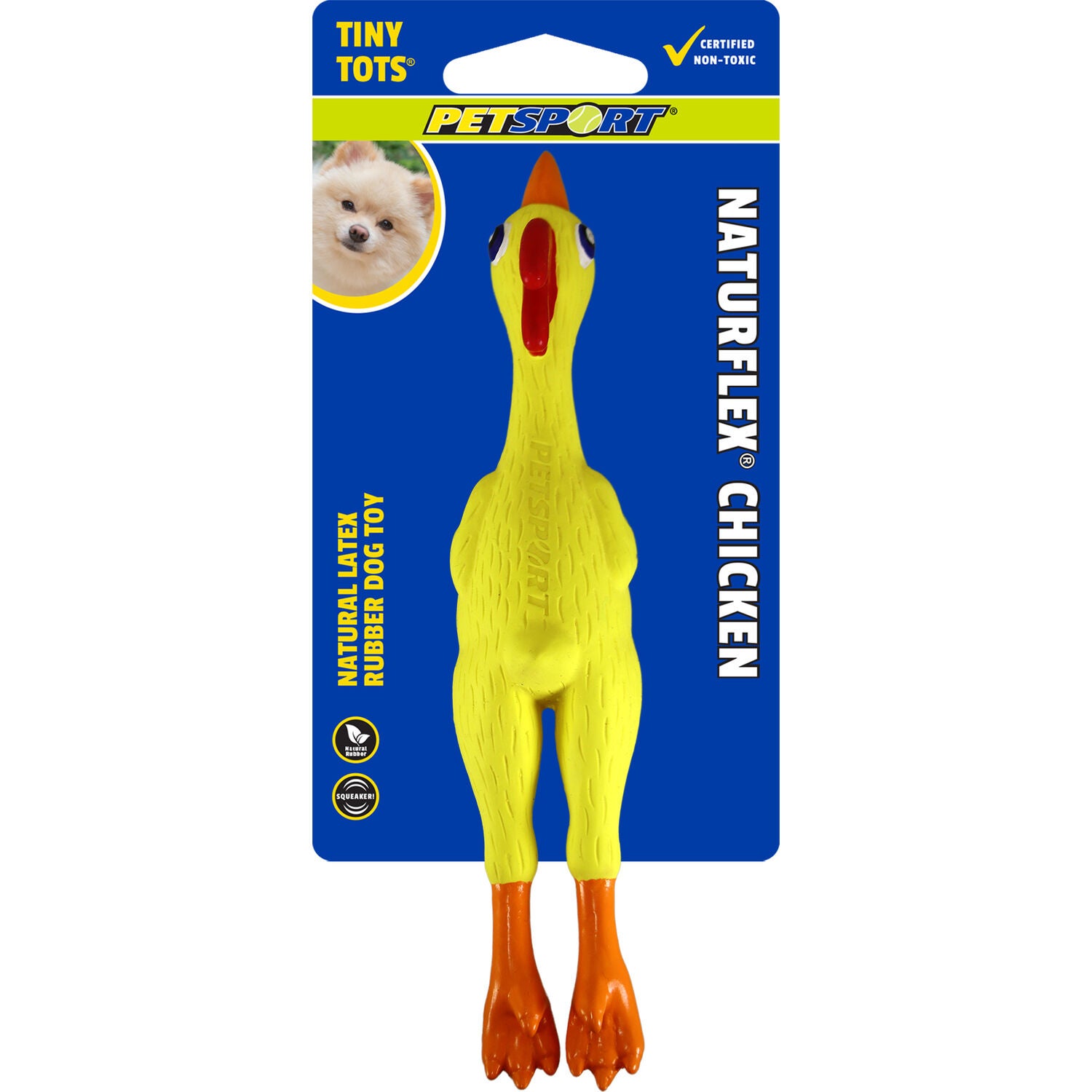 Petsport Naturflex Natural Latex Rubber Chicken Dog Toy, Large, 12-Inch