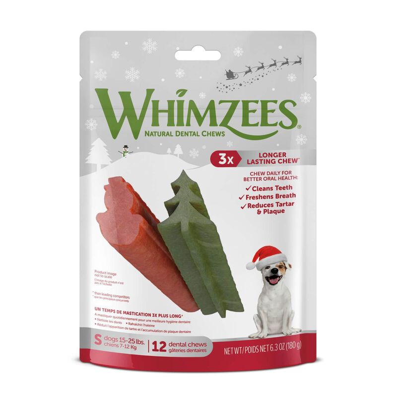 Whimzees Holiday Dental Chews For Small Dogs, 15 20 Lbs
