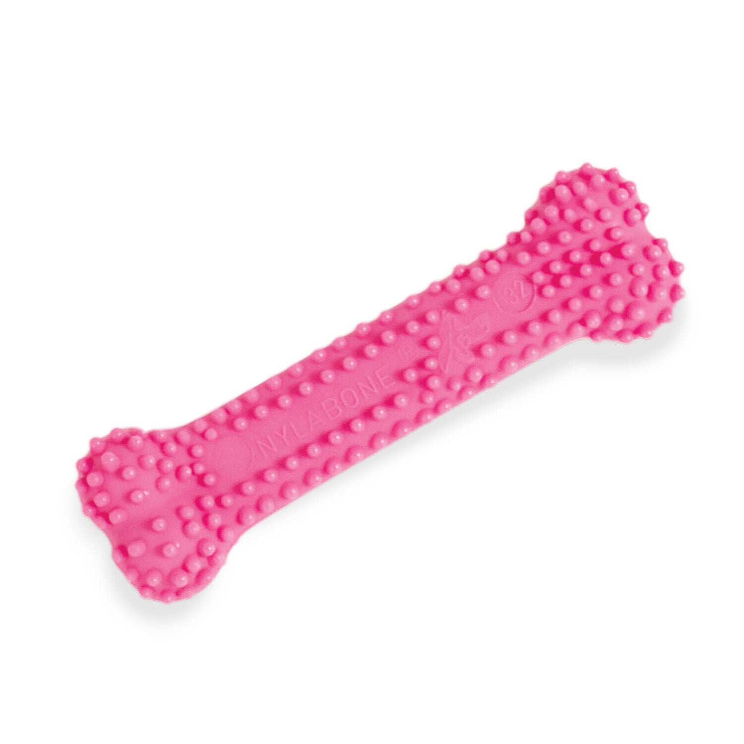 Nylabone Puppy Teething & Soothing Flexible Chew Dog Toy, Chicken Flavor, Pink - X-Small/Petite - Up To 15-Lbs