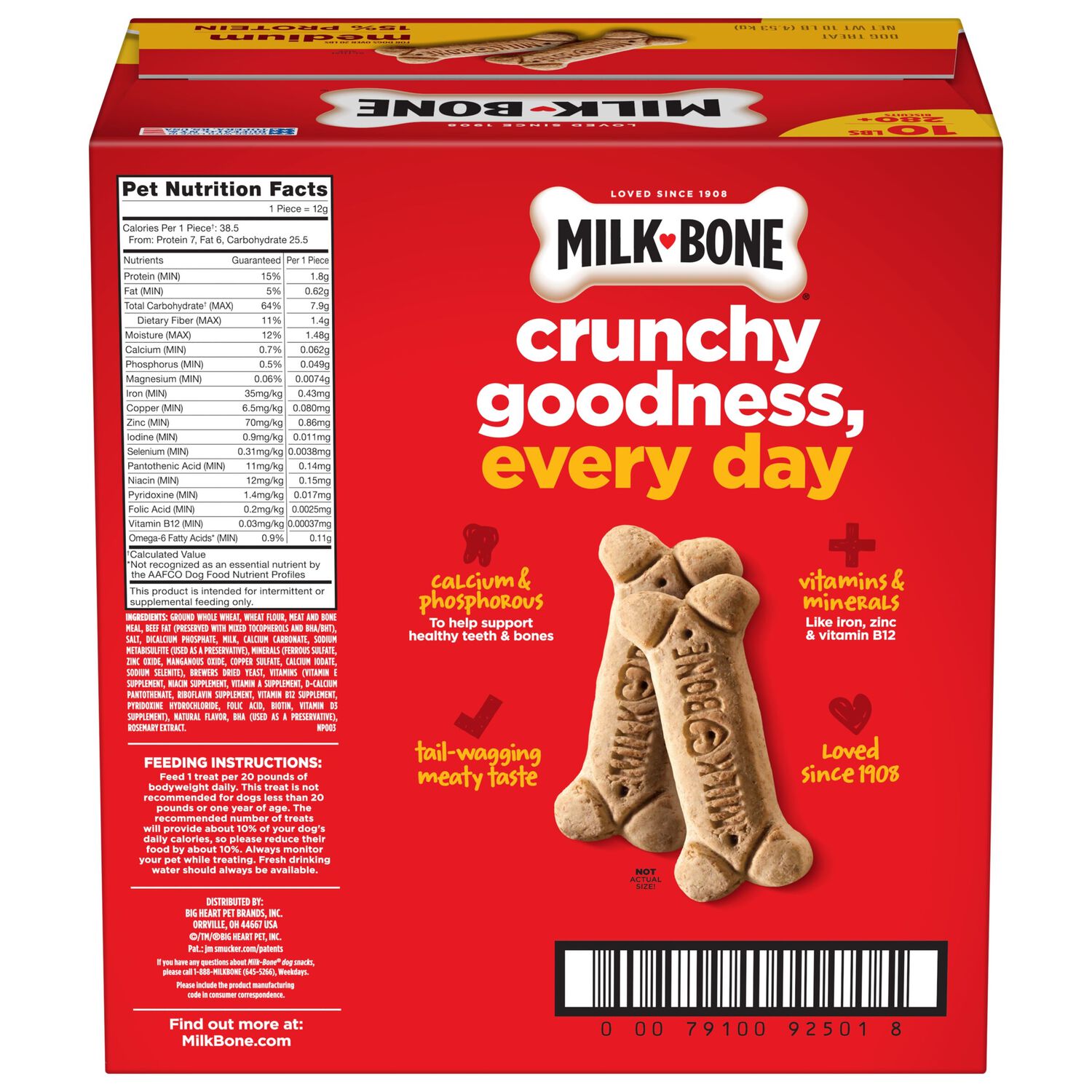Milk-Bone Original Biscuits Crunchy Medium Dog Treats, 10-Lb Box