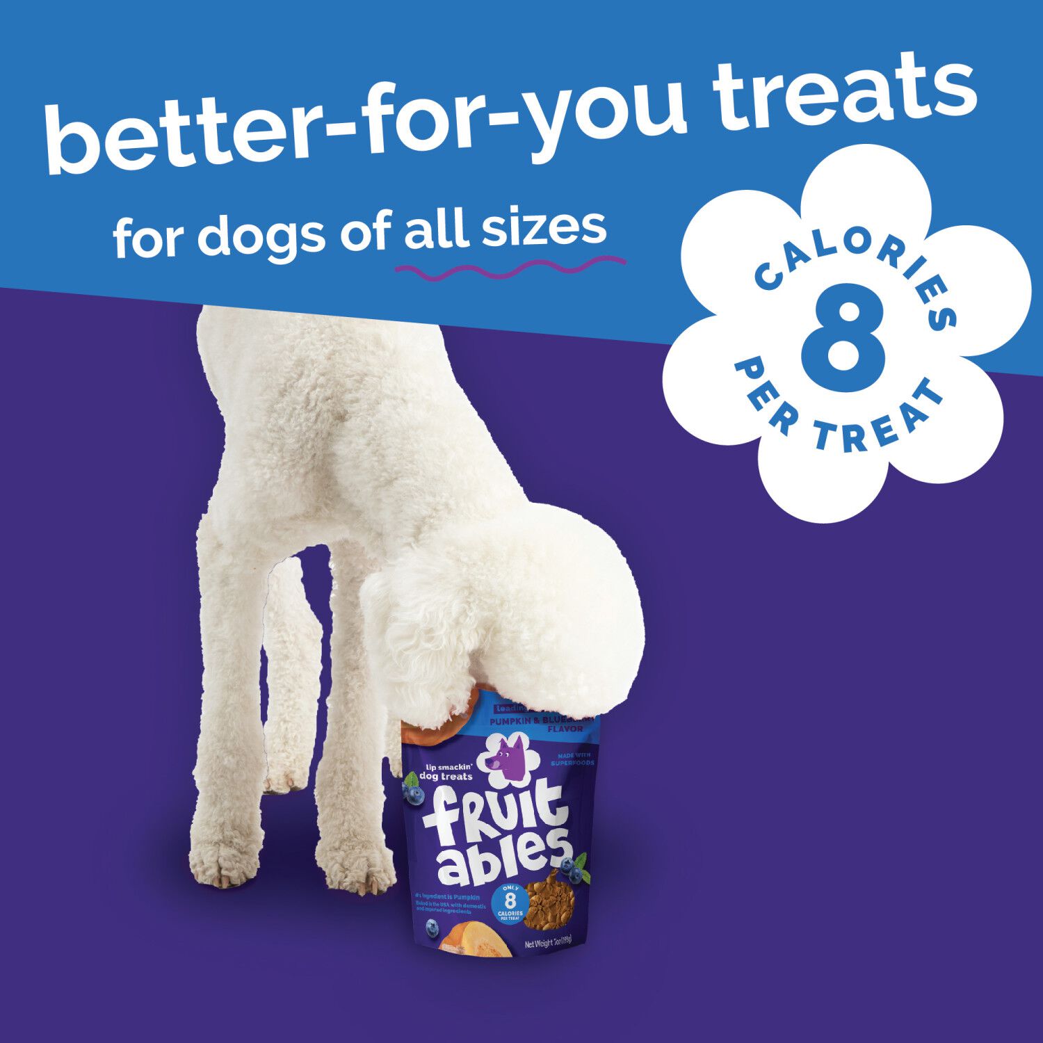Fruitables Low Calorie Baked Crunchy Dog Treats, Pumpkin & Blueberry, 12-Oz Bag
