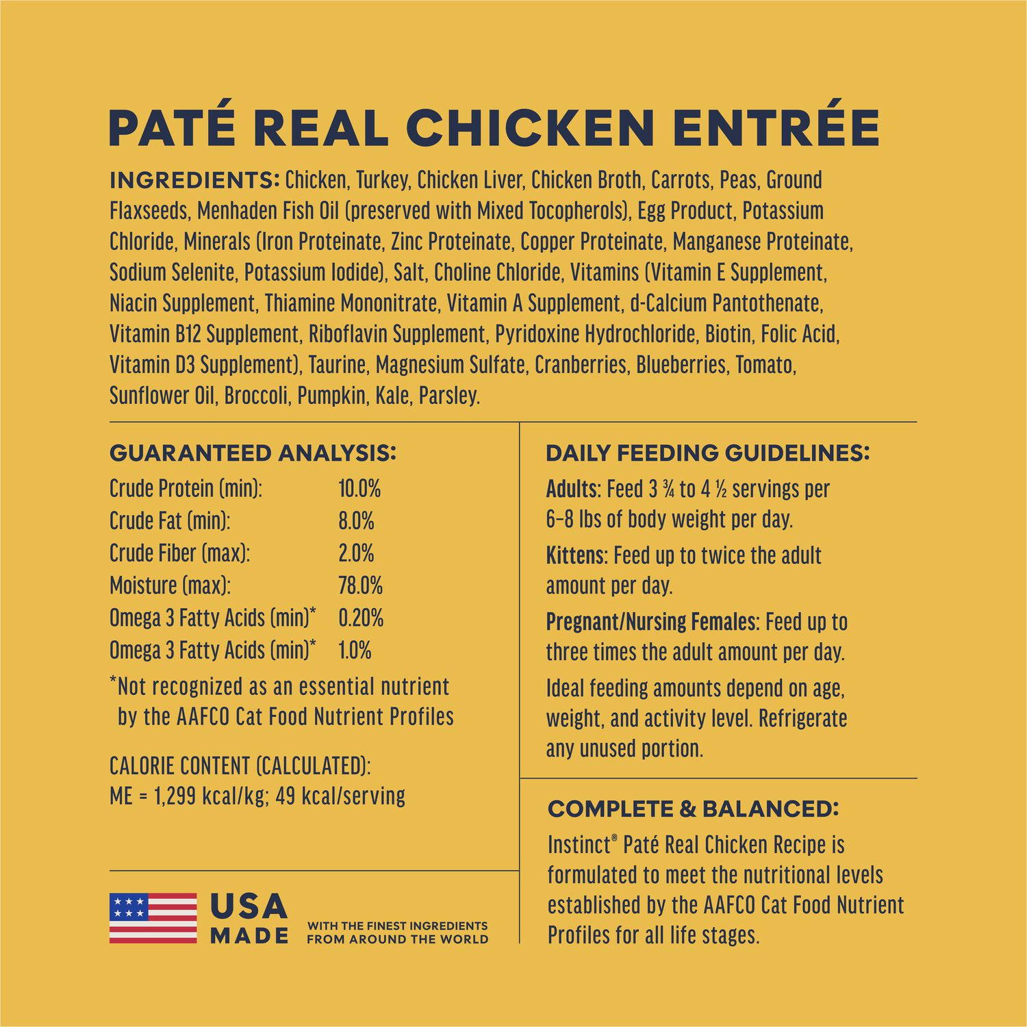 Instinct Pate Grain-Free Wet Cat Food, Real Chicken Entr&eacute;e, 2.64-Oz Split Cup Pack Of 12