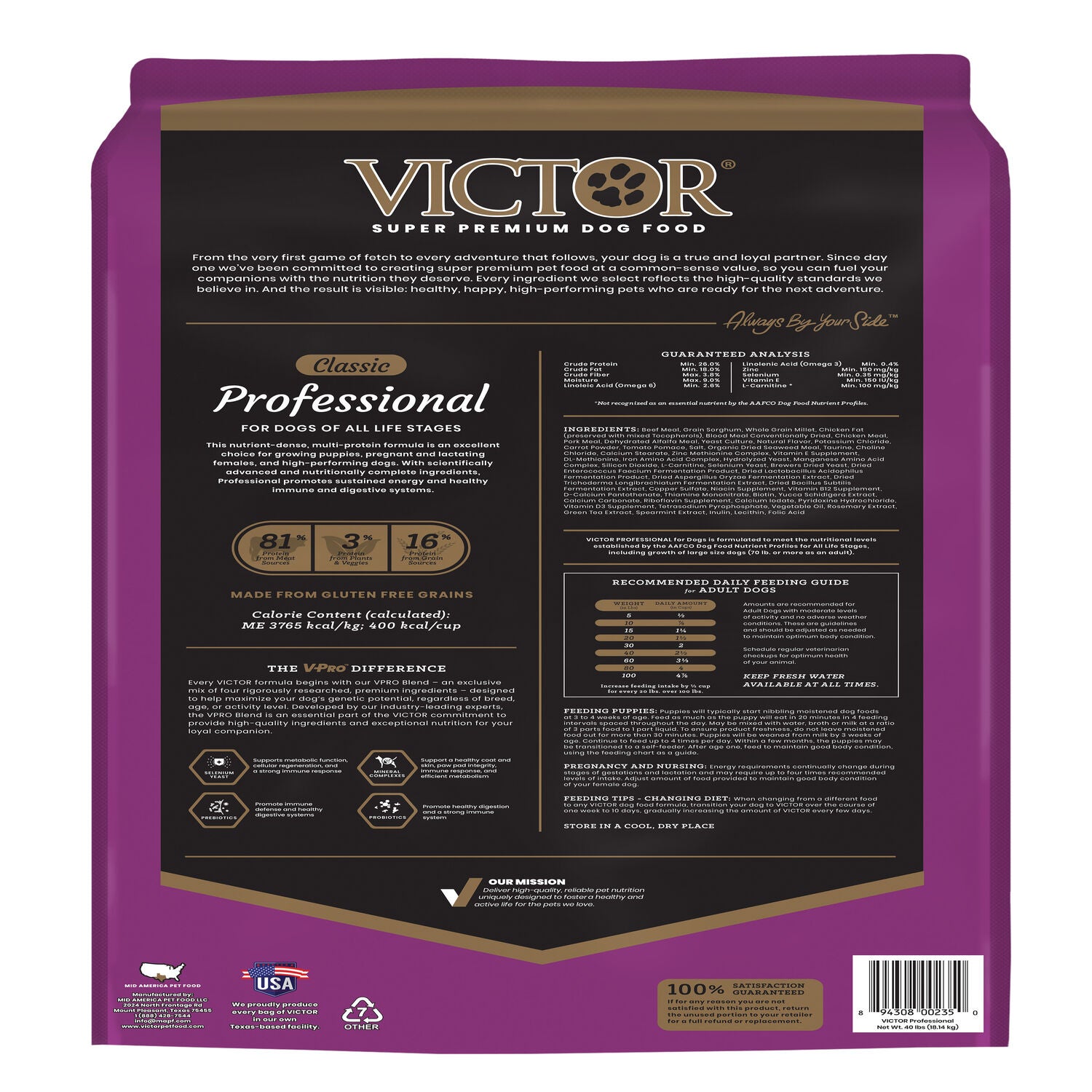 Victor Classic Professional Dry Dog Food Pet Supermarket