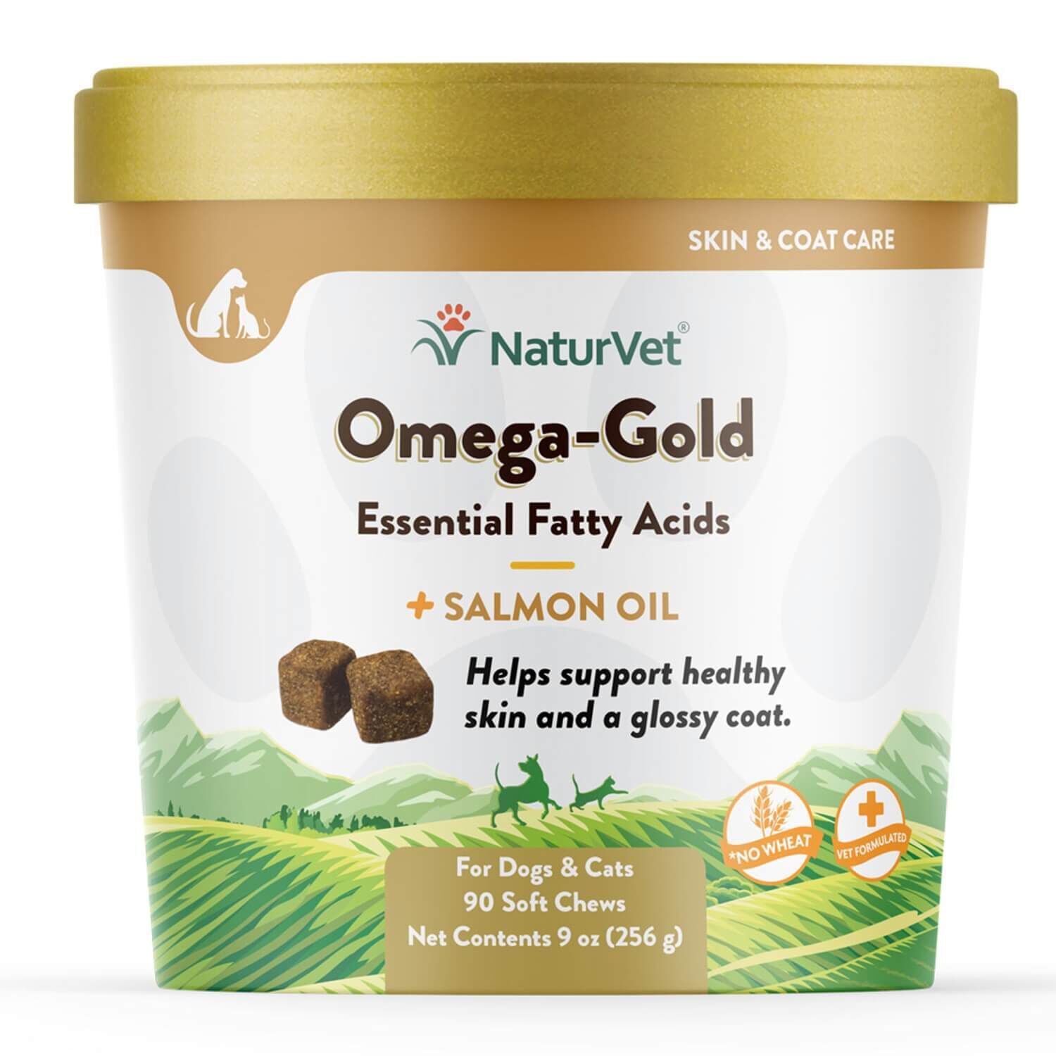 Naturvet Omega-Gold Plus Salmon Oil Skin & Coat Soft Chew Supplements For Dogs & Cats