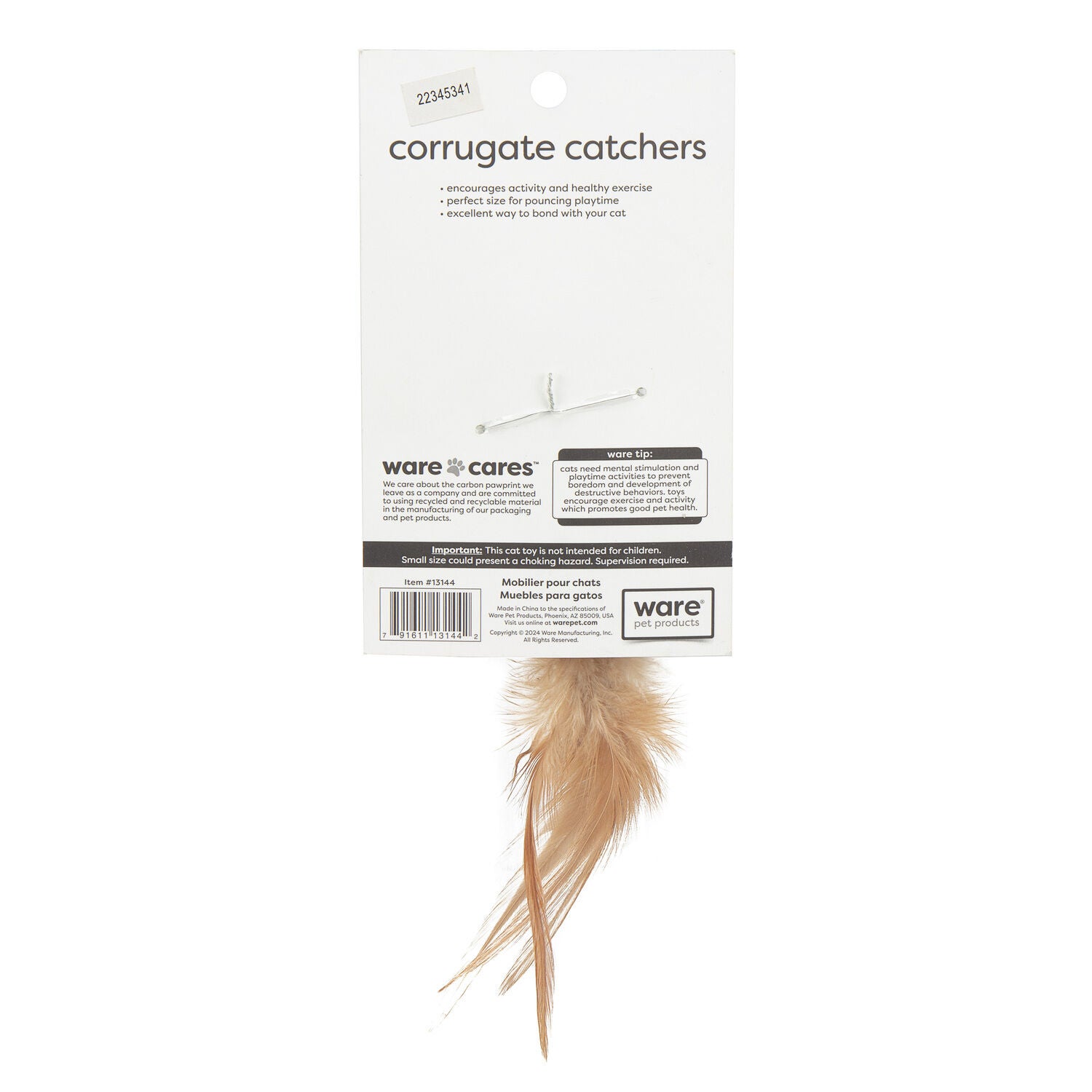 Ware Corrugate Catcher Interactive Cat Toy