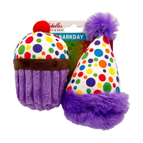 Huxley & Kent It'S My Barkday Tiny Tuff Dog Toy Set For Puppies & Small Breeds