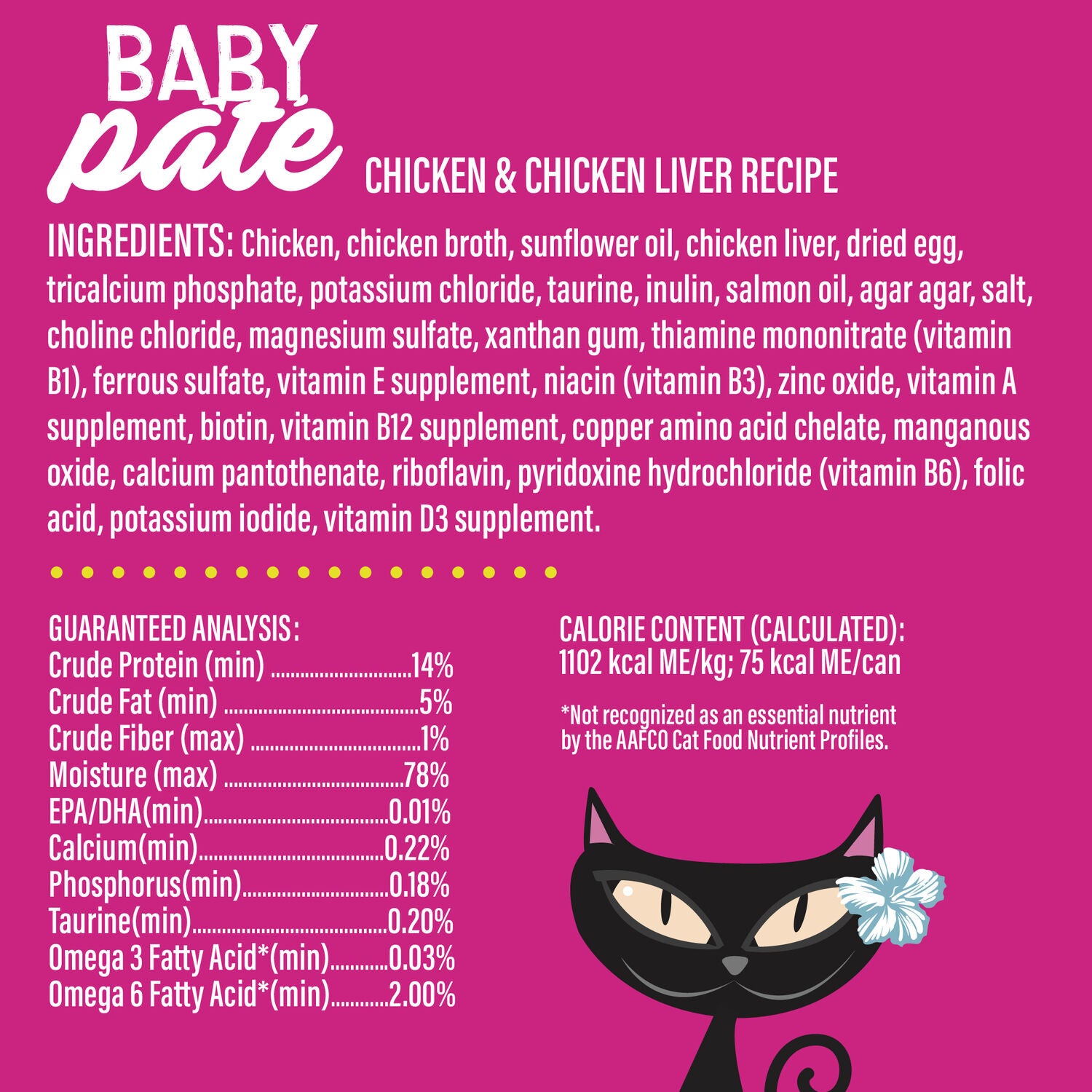 Tiki Cat Baby Pate Wet Cat Food For Kittens, Chicken & Chicken Liver, 2.4-Oz Can Pack Of 12