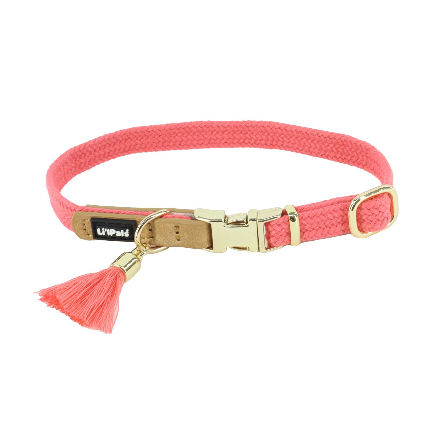 Li'l Pals&reg; By Coastal&reg; Charming Woven Dog Collar With Tassel, Pink