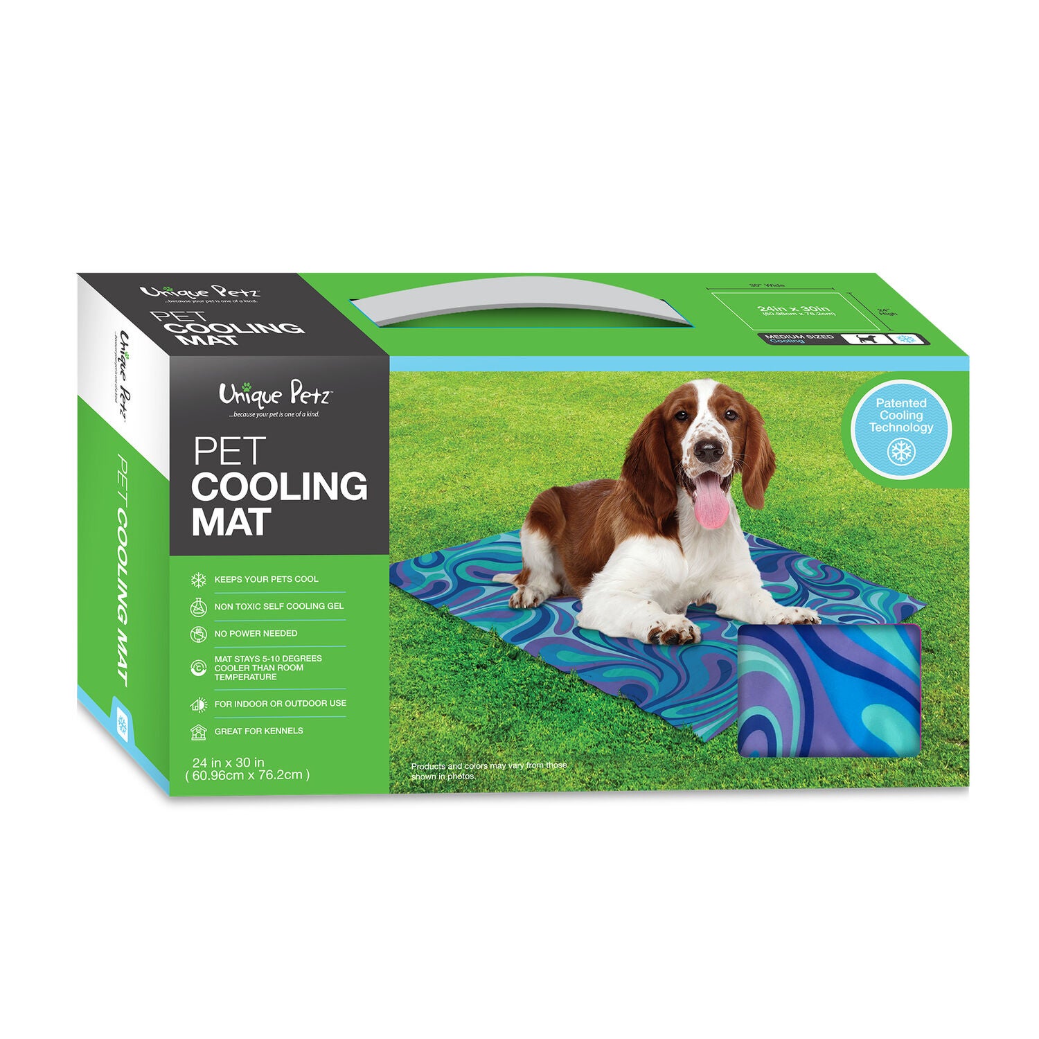 Unique Petz Gel Cooling Dog Mat - 24"X30" - Paisley Print