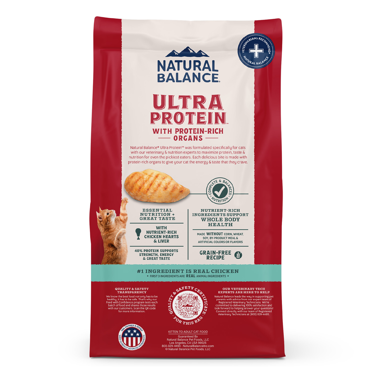 Natural Balance Ultra Protein Dry Cat Food, Real Chicken & Chicken Meal Recipe, 3 Lbs