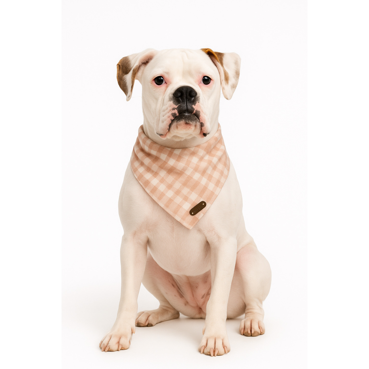 Simply Dog Pink Plaid Dog Bandana, Medium/Large