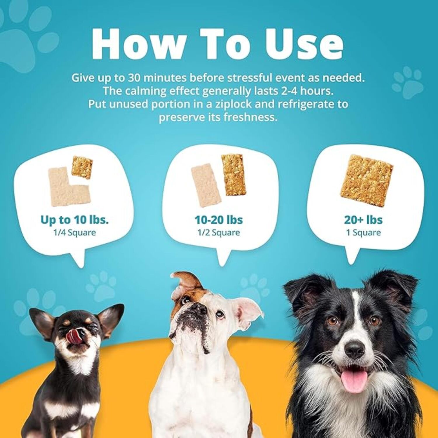 Heavenly Hounds Peanut Butter Relaxation Squares Dog Chews, Hemp-Free Calming Dog Snacks, 2-Oz