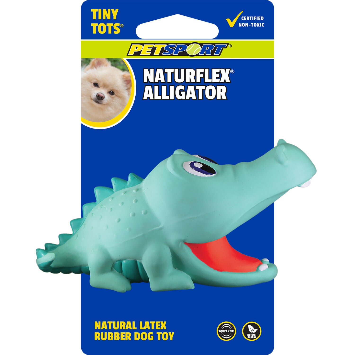 Petsport Naturflex Babies Tiny Tots Alligator Squeaky Dog Toy, 4"
