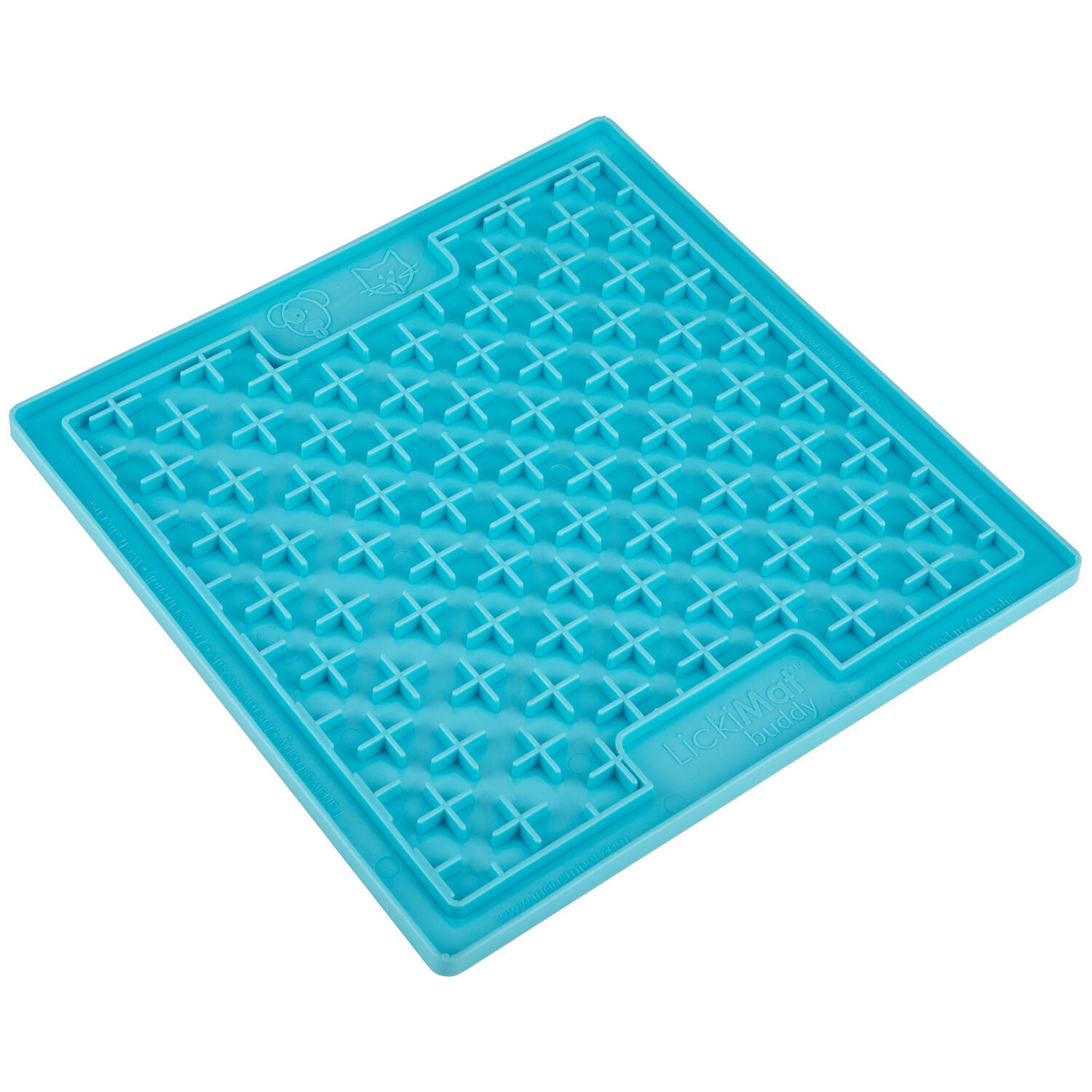 Lickimat Buddy Classic Textured Lickmat & Slow Feeder For Cats - Turquoise
