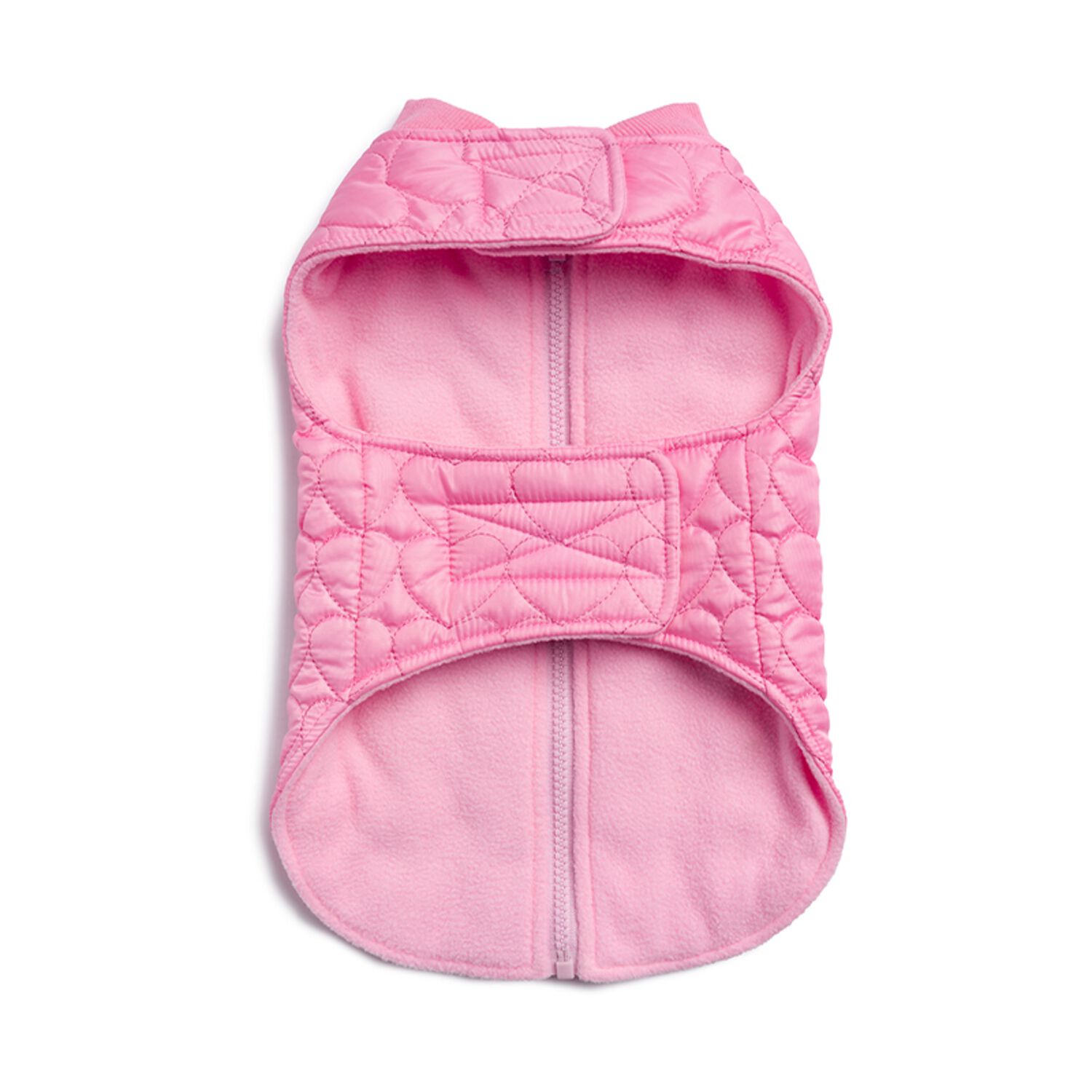 Aristopet Pink Quilted Heart Puffer Dog Jacket, Pink, Small