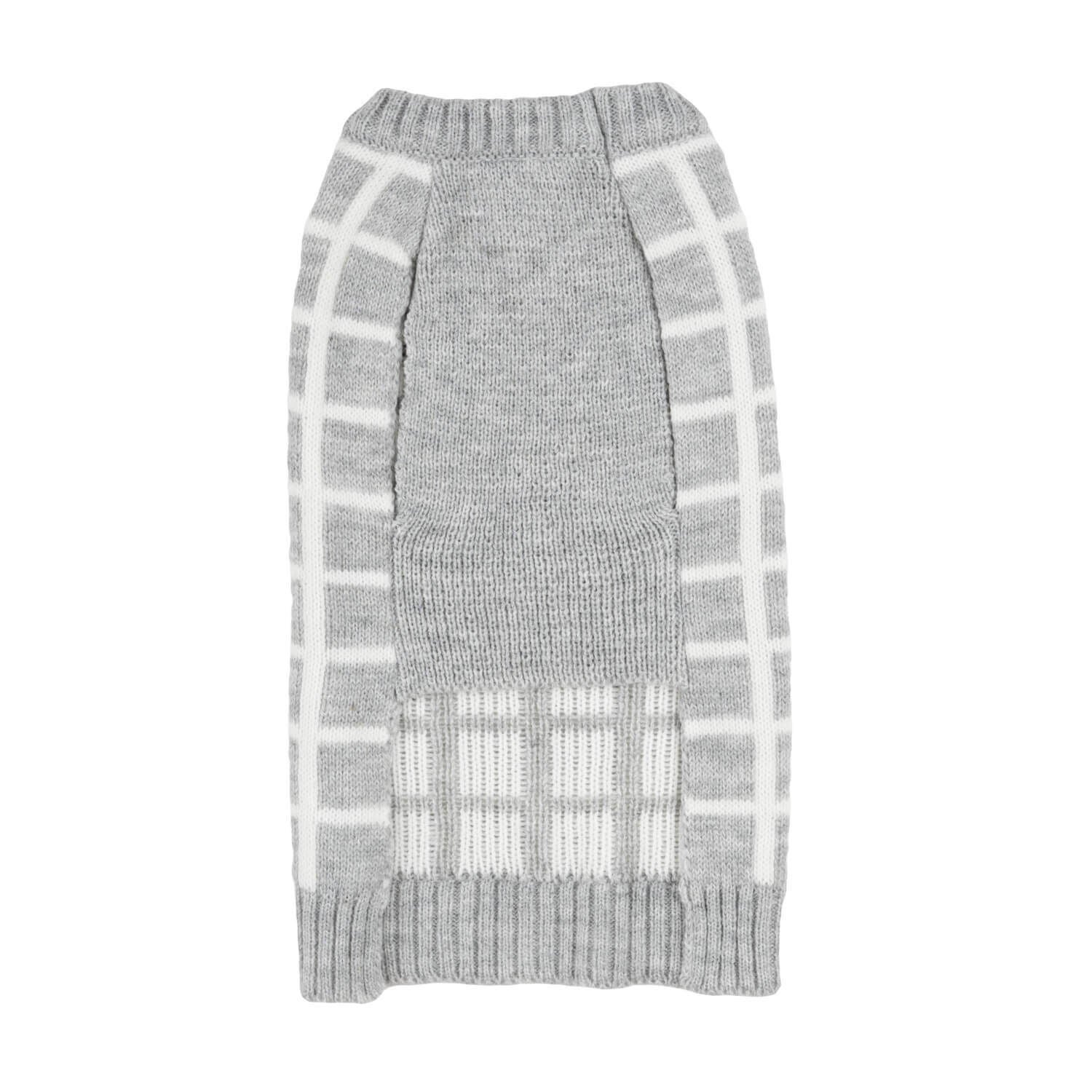Simply Dog Gray Windowpane Fall Pullover Sweater