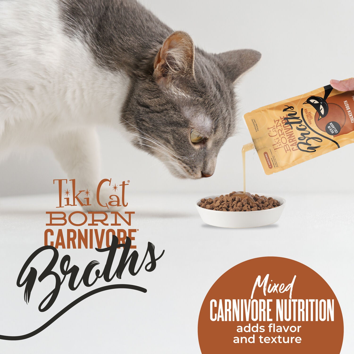 Tiki Cat Born Carnivore Broths Wet Cat Food Topper, Chicken Broth, 7-Oz Spout Pouch
