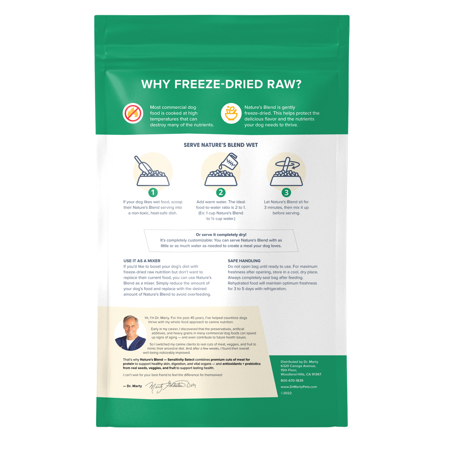 Dr. Marty Nature's Blend Sensitivity Select Freeze-Dried Raw Dog Food, 48-Oz Bag