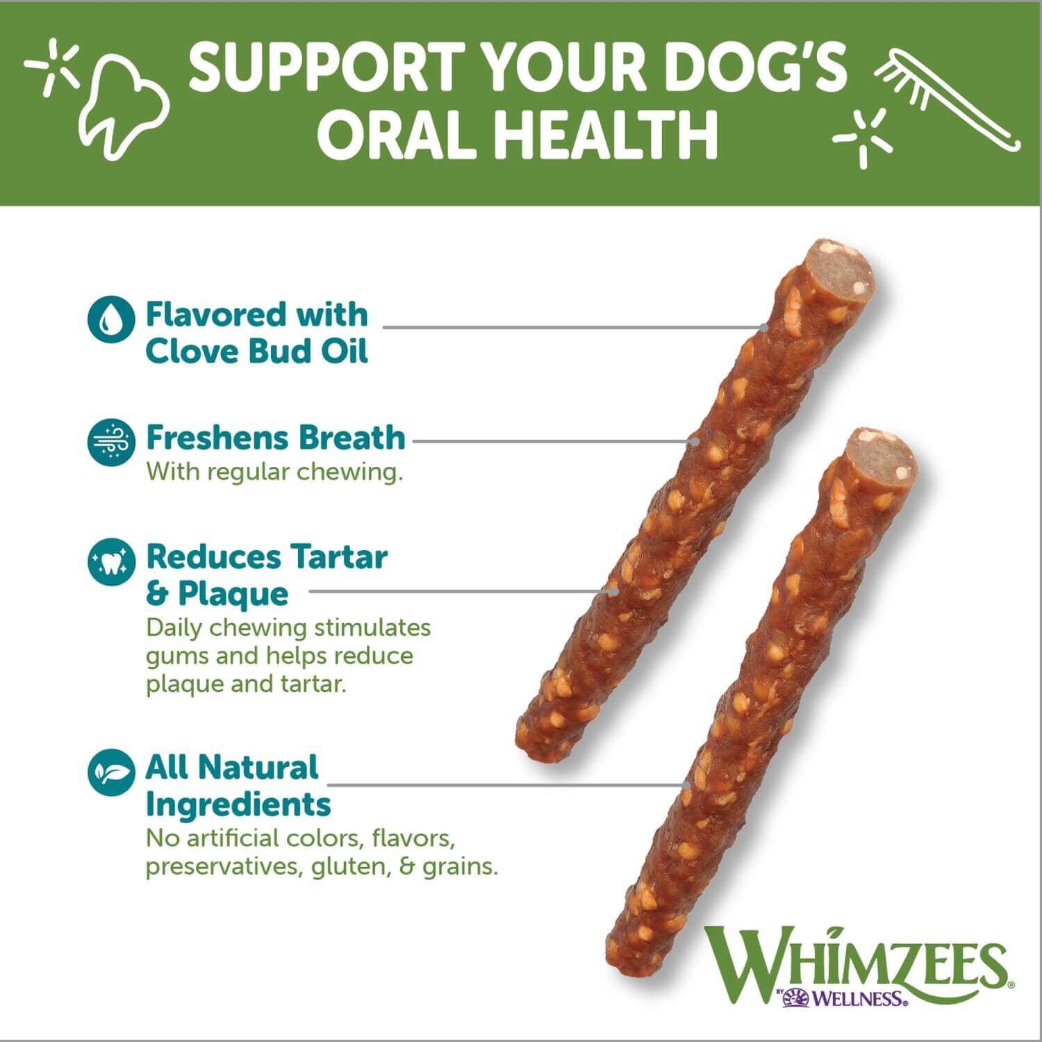 Whimzees Veggie Sausage Natural Grain Free Dental Dog Treats, Extra Large, 1 Count