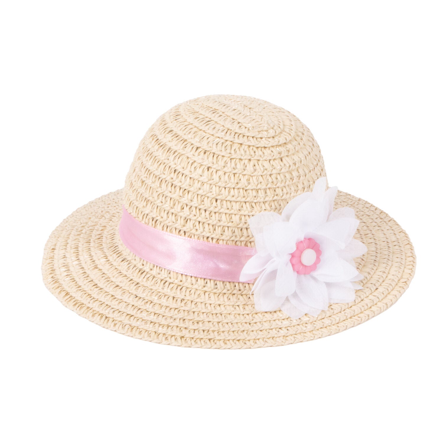 Bailey & Bella Tan Flower Straw Picnic Dog Hat, Medium/Large