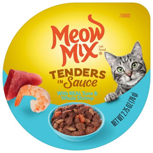 Meow Mix Tenders In Sauce Tuna And Shrimp Recipe Wet Cat Food