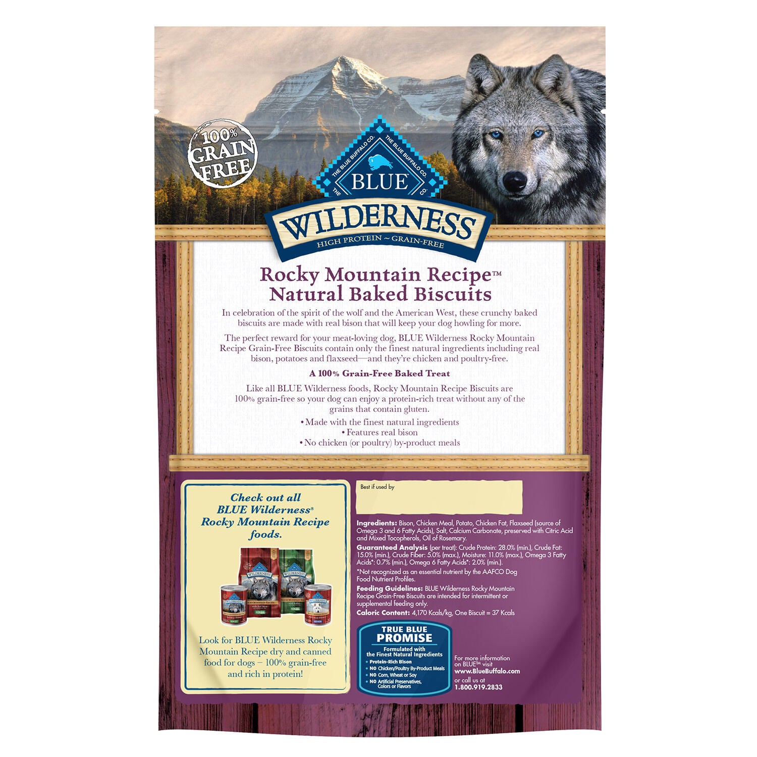 Wilderness Rocky Mountain Grain Free Biscuits Bison Recipe 8oz