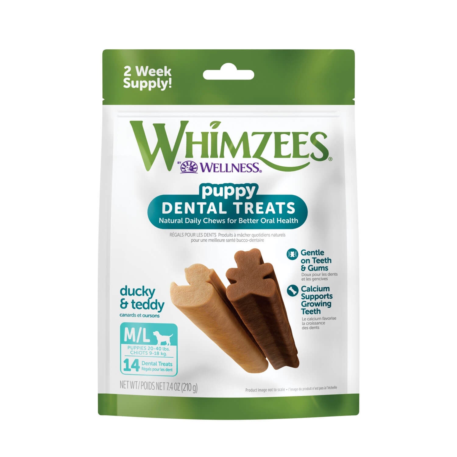 Whimzees By Wellness Puppy Natural Grain Free Dental Chews For Dogs, Medium / Large Breed, 14 Count