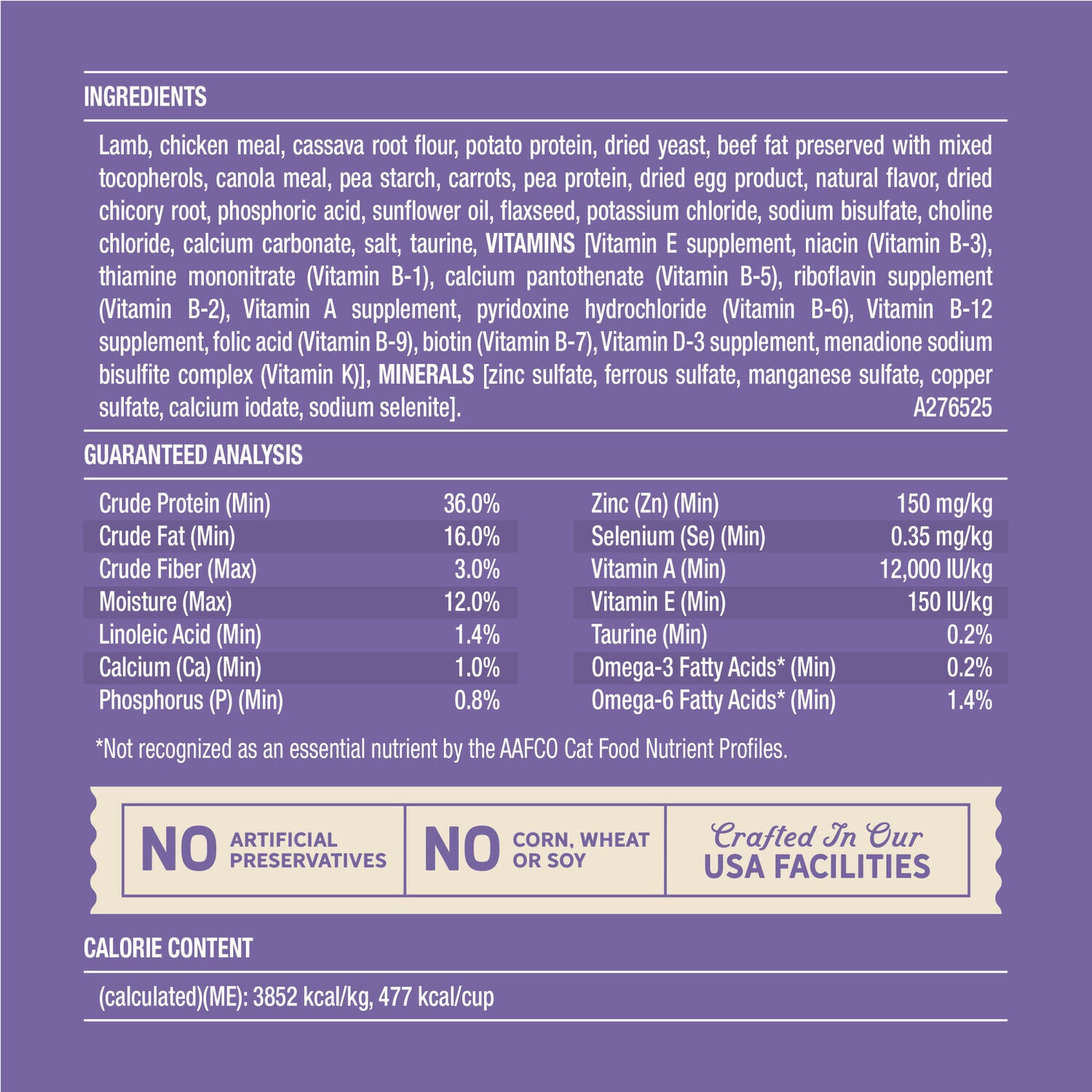 Merrick Purrfect Bistro Grain Free Lamb And Carrots Recipe Dry Adult Cat Food, 4-Lb.