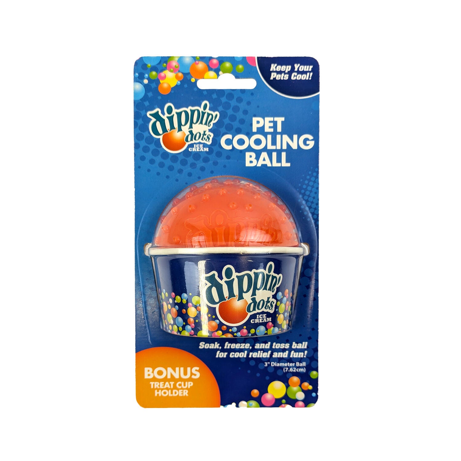 Dippin&rsquo; Dots Chill And Chew Cooling Textured Ball Dog Toy