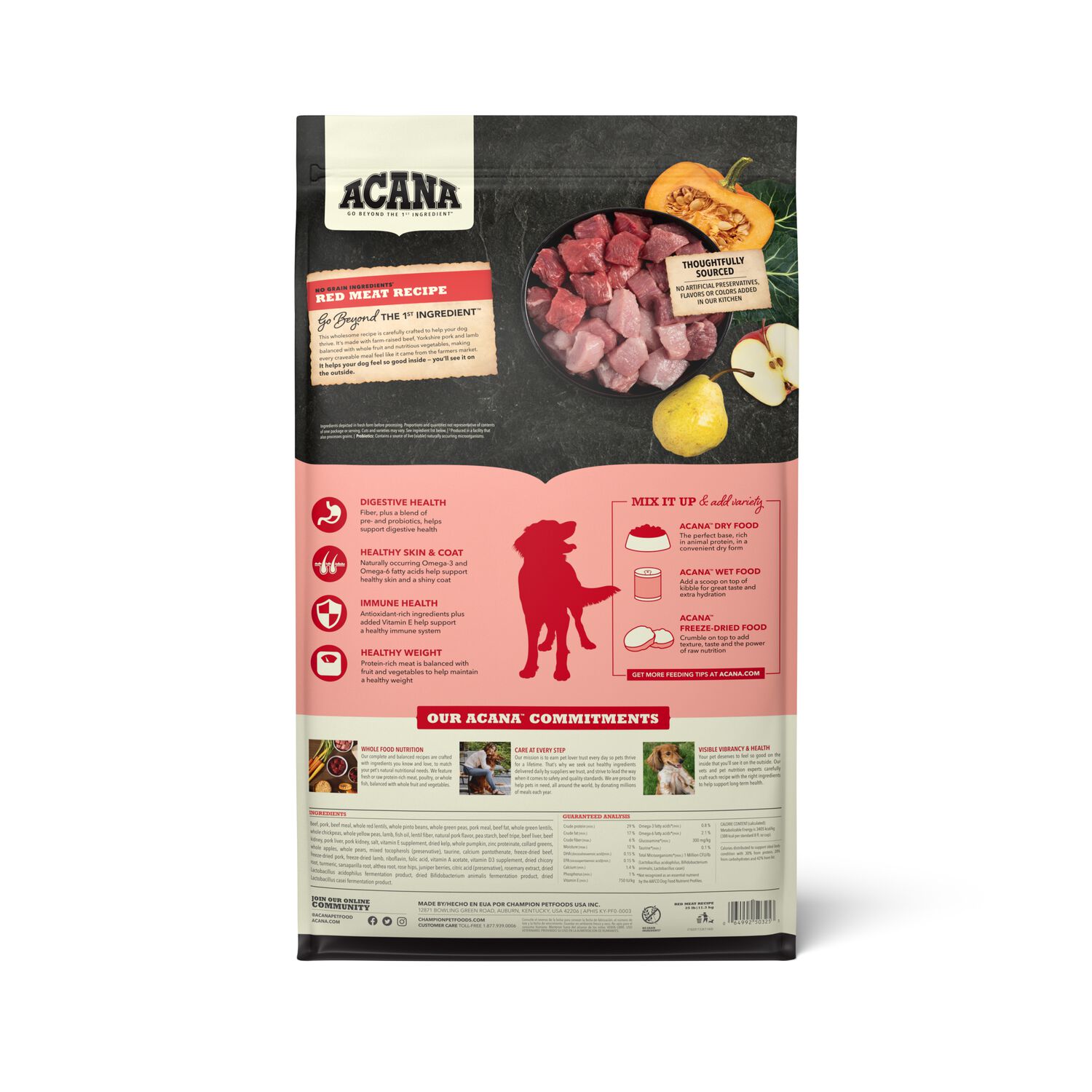 Acana Red Meat Recipe Dry Dog Food, 25-Lb Bag
