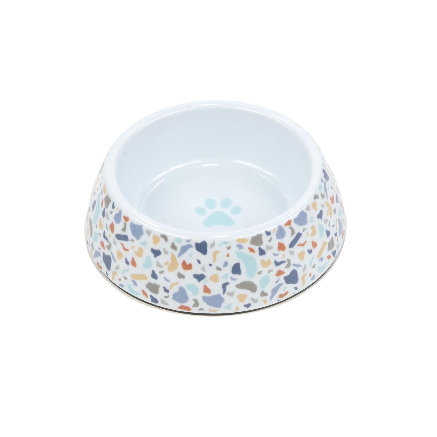 Simply Dog White Mosaic Plastic Dog Bowl, 9.4