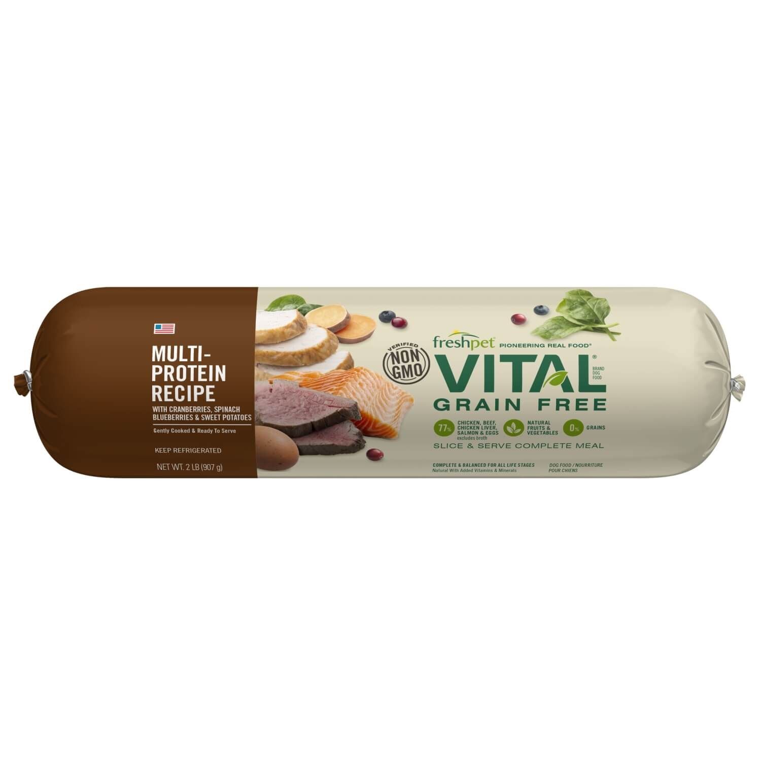 Freshpet Vital Grain Free Fresh Dog Food, Multi-Protein Recipe