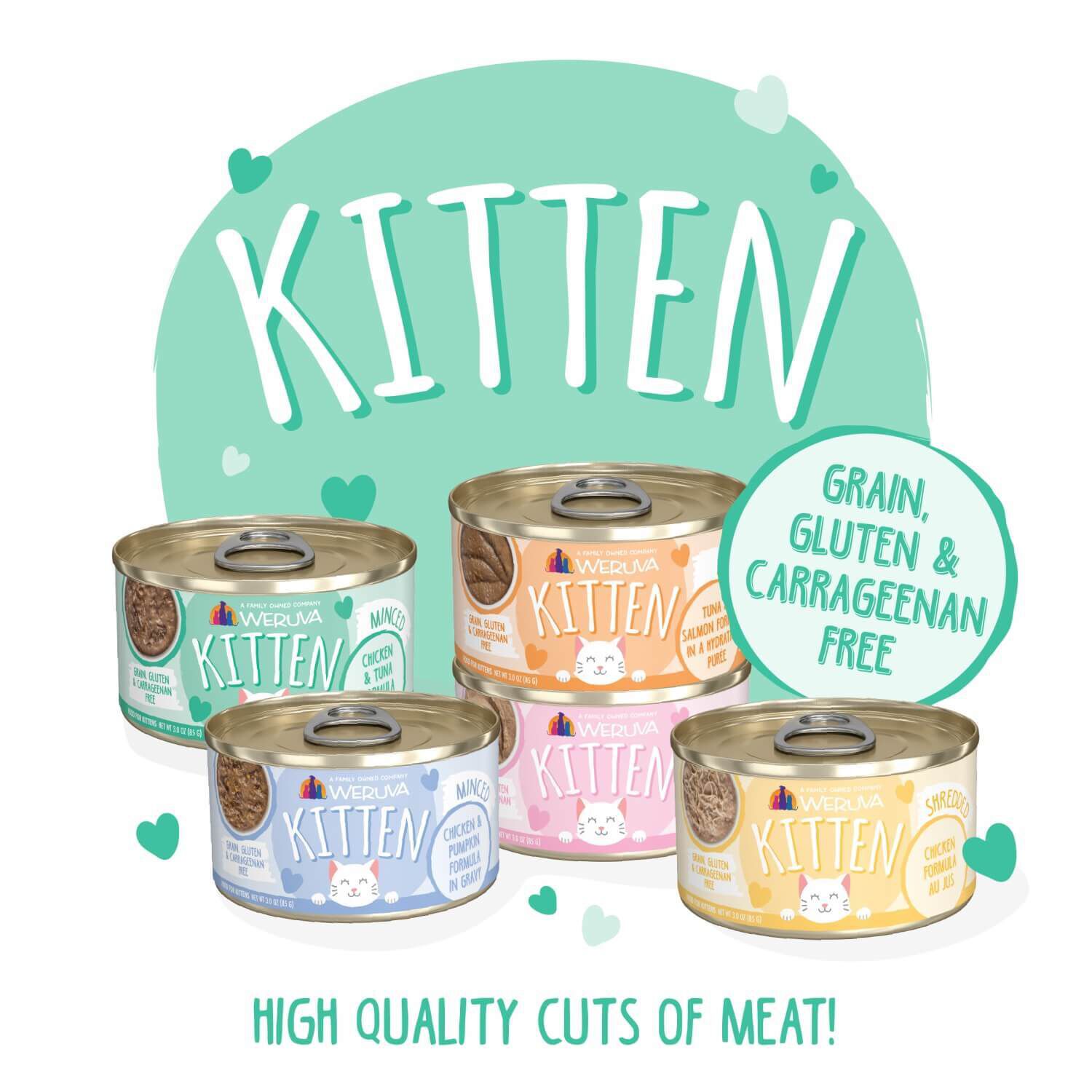 Weruva Kitten Grain Free Chicken & Tuna Formula In Gravy Wet Cat Food, 3-Oz Can