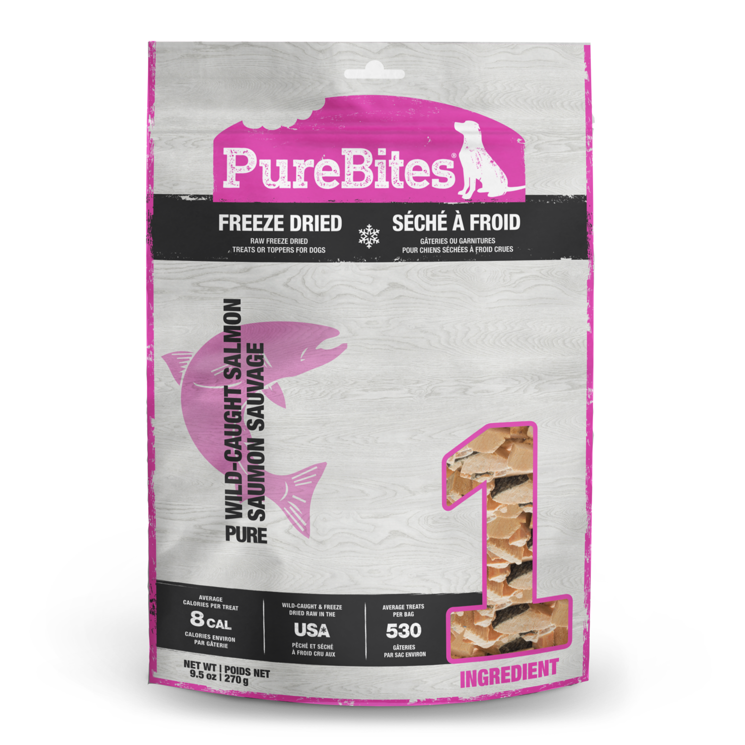 Purebites Single Ingredient Freeze-Dried Dog Treats, Salmon