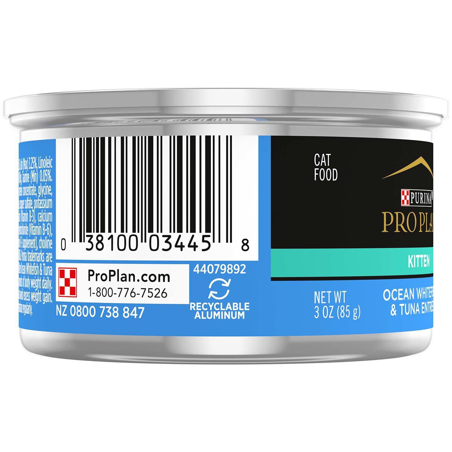 Purina Pro Plan Wet Kitten Food, Flaked Ocean Whitefish And Tuna Entree - 3-Oz Can