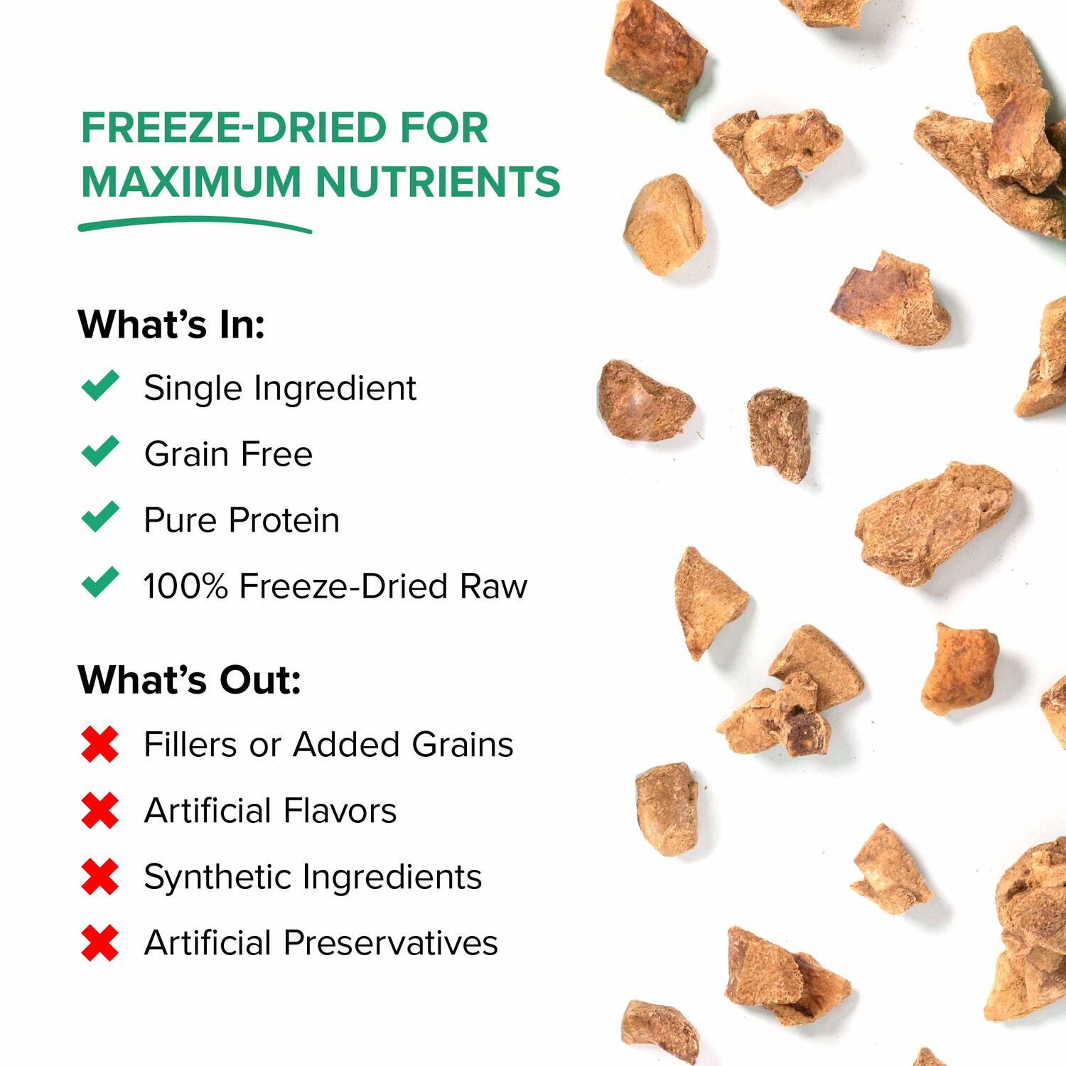 Dr. Marty Red's Rewards Freeze Dried Raw Pork Liver Dog Treats, 4-Oz Bag
