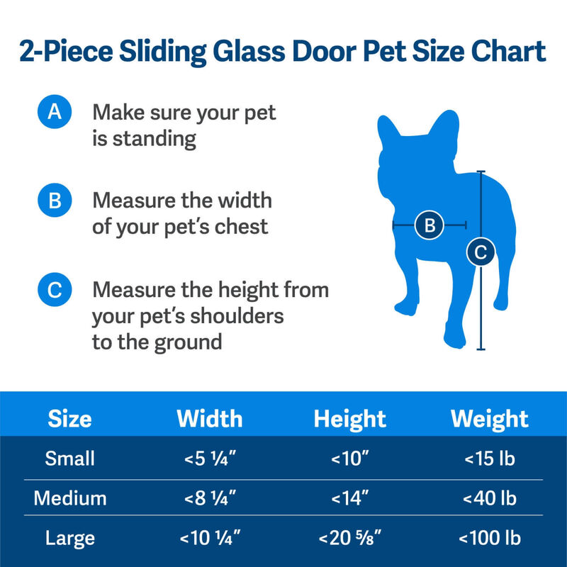 Pet Safe® Sliding Glass Cat & Dog Door Insert, 2 Piece