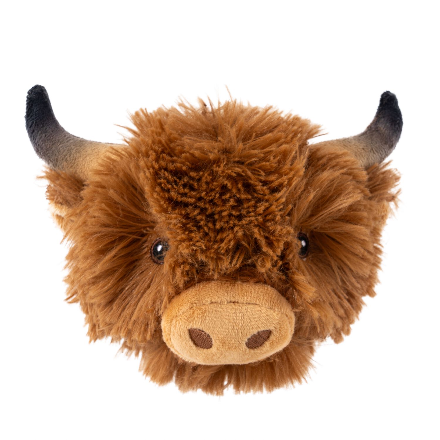 Tall Tails Highland Cow 2-In-1 Fetch Ball Squeaky Plush Dog Toy, 4-Inch