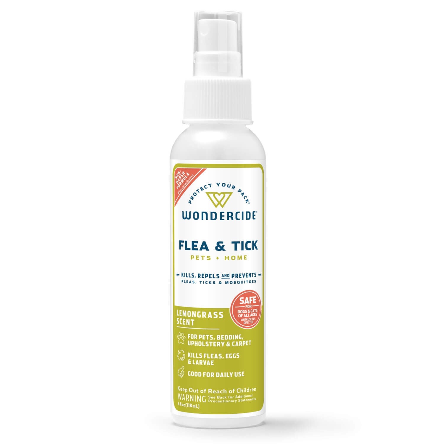 Wondercide Flea, Tick & Mosquito Control & Repellent Spray For Dogs, Cats & Home, Lemongrass - 16Oz